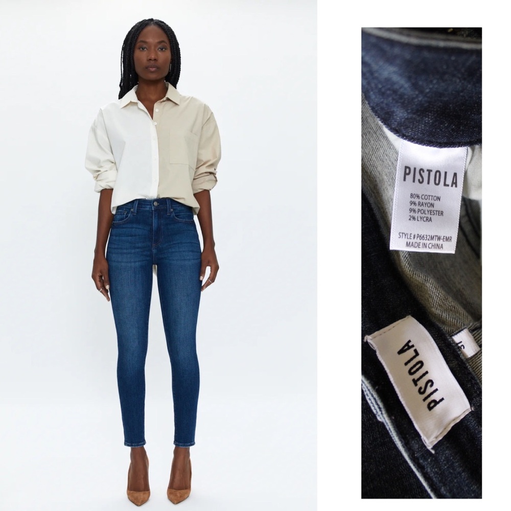 Pistola Aline High Rise Skinny Jeans Rosslyn Wash 31 12 Preowned